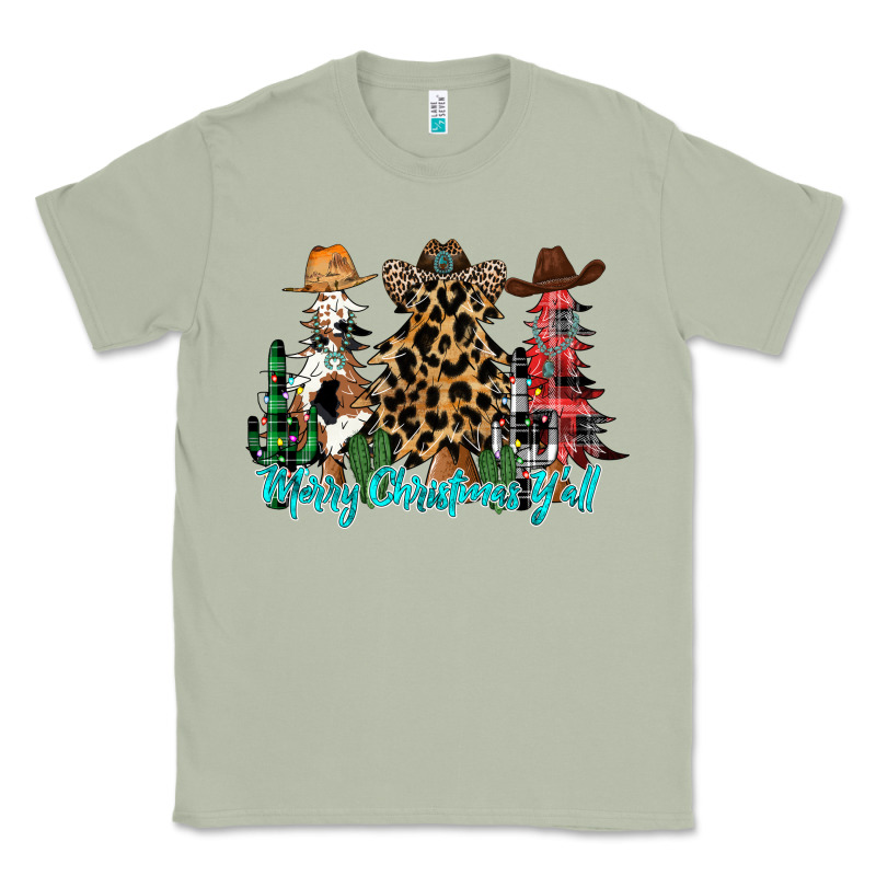 Merry Christmas Y'all Christmas Trees Classic Tee by CowhideDigitalArt | Teevron