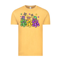 Vintage Mustard mardi gras bead dogs Vintage Tee - MaliasSmallBusiness