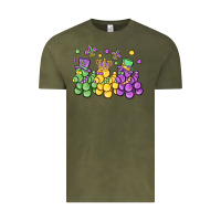 Vintage Olive mardi gras bead dogs Vintage Tee - MaliasSmallBusiness