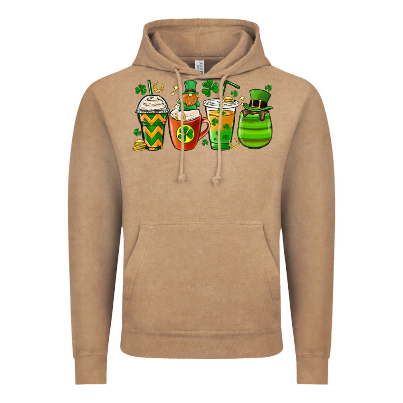 St. Patricks Day Coffee Cups Vintage Hoodie by MaliasSmallBusiness | Teevron