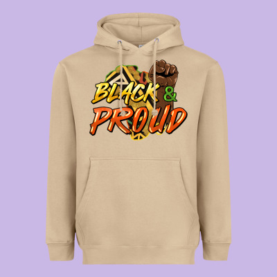 Black And Proud Heavyweight Hoodie Designed By Howdyjamesfarm