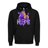 Black Hope lavender ribbon all cancers Zipper Hoodie - NancyCooperArtShop