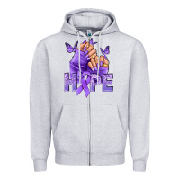 Heather Grey Hope lavender ribbon all cancers Zipper Hoodie - NancyCooperArtShop