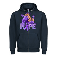 Navy Hope lavender ribbon all cancers Zipper Hoodie - NancyCooperArtShop