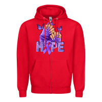 Red Hope lavender ribbon all cancers Zipper Hoodie - NancyCooperArtShop