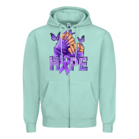 Seafoam Hope lavender ribbon all cancers Zipper Hoodie - NancyCooperArtShop