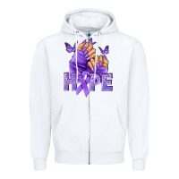 White Hope lavender ribbon all cancers Zipper Hoodie - NancyCooperArtShop
