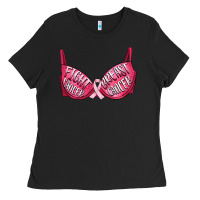 Black Fight cancer breast cancer bra Ladies Tee - Artiststas