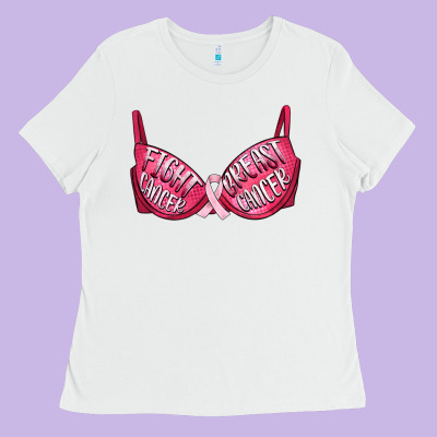 Fight Cancer Breast Cancer Bra Ladies Tee Designed By Artiststas