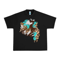 Black cowhide leopard turquoise patch Urban Heavy Tee - AdoDesignShop