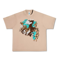 Burro cowhide leopard turquoise patch Urban Heavy Tee - AdoDesignShop