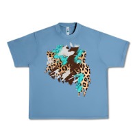Pebble Blue cowhide leopard turquoise patch Urban Heavy Tee - AdoDesignShop