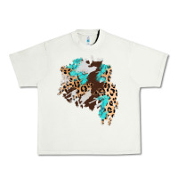 Pistachio cowhide leopard turquoise patch Urban Heavy Tee - AdoDesignShop