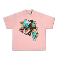 Salmon cowhide leopard turquoise patch Urban Heavy Tee - AdoDesignShop