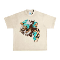 Sandshell cowhide leopard turquoise patch Urban Heavy Tee - AdoDesignShop