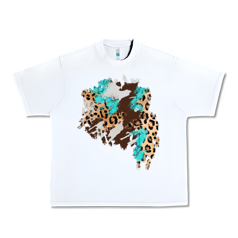 Cowhide Leopard Turquoise Patch Urban Heavy Tee by AdoDesignShop | Teevron