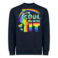 Navy Lgbtq İ'm Cool With İt Heavyweight Sweatshirt - BundleAndBundleShop