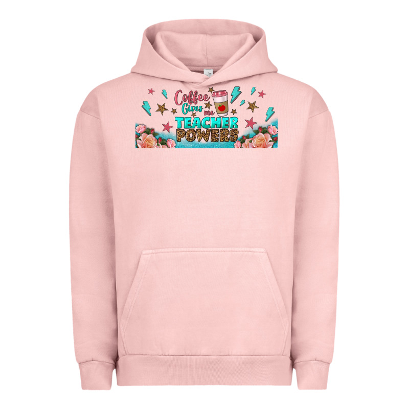 Coffe Gives Me Teacher Powers Libbey Glass Urban Hoodie by BundleAndBundleShop | Teevron