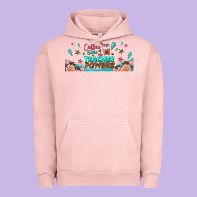 Coffe Gives Me Teacher Powers Libbey Glass Urban Hoodie Designed By Bundleandbundleshop