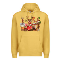 Antique Gold christmas reindeer coffee Premium Hoodie - CowGirlArtShop