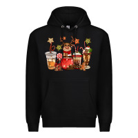 Black christmas reindeer coffee Premium Hoodie - CowGirlArtShop