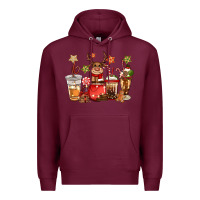 Burgundy christmas reindeer coffee Premium Hoodie - CowGirlArtShop