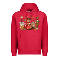 Cardinal christmas reindeer coffee Premium Hoodie - CowGirlArtShop