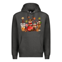 Charcoal Heather christmas reindeer coffee Premium Hoodie - CowGirlArtShop