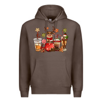 Coffee christmas reindeer coffee Premium Hoodie - CowGirlArtShop