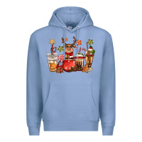Colony Blue christmas reindeer coffee Premium Hoodie - CowGirlArtShop