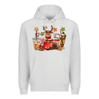 Dove Grey christmas reindeer coffee Premium Hoodie - CowGirlArtShop