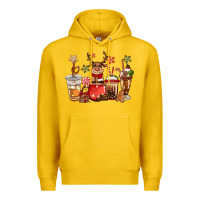 Lemon christmas reindeer coffee Premium Hoodie - CowGirlArtShop