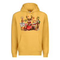 Mustard christmas reindeer coffee Premium Hoodie - CowGirlArtShop