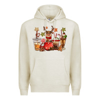 Oatmeal Heather christmas reindeer coffee Premium Hoodie - CowGirlArtShop