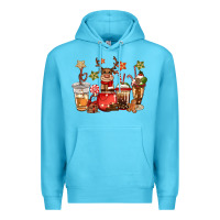 Ocean Blue christmas reindeer coffee Premium Hoodie - CowGirlArtShop