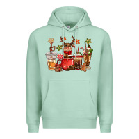 Seafoam christmas reindeer coffee Premium Hoodie - CowGirlArtShop