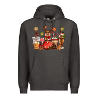 Smoke christmas reindeer coffee Premium Hoodie - CowGirlArtShop