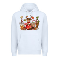 White christmas reindeer coffee Premium Hoodie - CowGirlArtShop