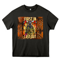 Asphalt first in last out firefighter Heavy Core Tee - AdoDesignShop