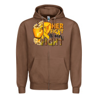Chestnut Her fight is our fight Childhood Cancer yellow Zipper Hoodie - NancyCooperArtShop