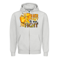 Dove Grey Her fight is our fight Childhood Cancer yellow Zipper Hoodie - NancyCooperArtShop