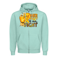 Seafoam Her fight is our fight Childhood Cancer yellow Zipper Hoodie - NancyCooperArtShop