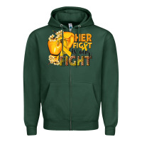 Sports Green Her fight is our fight Childhood Cancer yellow Zipper Hoodie - NancyCooperArtShop