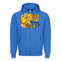 True Royal Her fight is our fight Childhood Cancer yellow Zipper Hoodie - NancyCooperArtShop