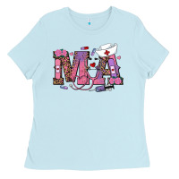 Baby Blue valentines day ma nurse Ladies Tee - RanaPortraitStore