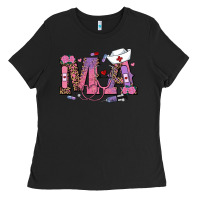 Black valentines day ma nurse Ladies Tee - RanaPortraitStore