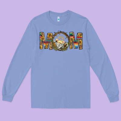 Western Mom With Baby Jesus Long Sleeve Tee Designed By Bundleandbundleshop