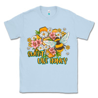 Dusty Blue like honey Classic Tee - MaliasSmallBusiness