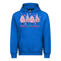 Cobalt Merry Christmas Trees Urban Hoodie - FaDigitalArtStudio