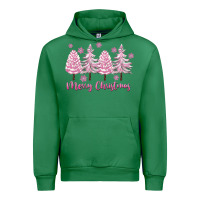 Emerald Merry Christmas Trees Urban Hoodie - FaDigitalArtStudio